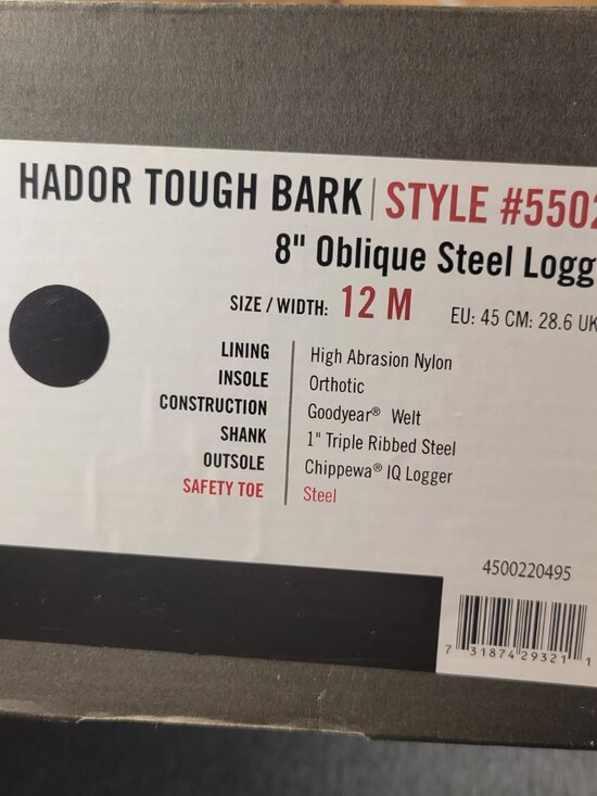 Chippewa boots hador tough bark 8in steeltoe Logger 12m brand new with tags main image 7
